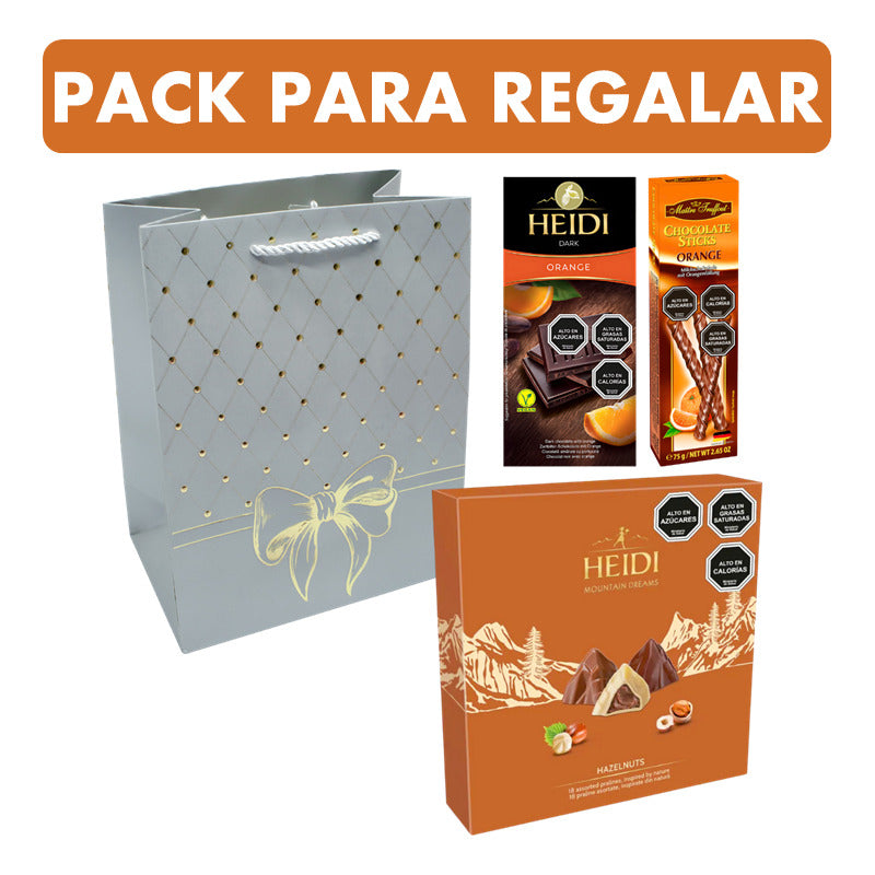 Pack Bombones Avellana + Stick Naranja +heidi Naranja+ Bolsa