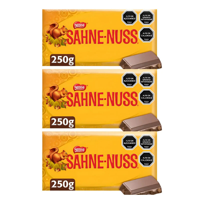 Sahne Nuss Barra De Chocolate 250g (pack De 3 Unidades)