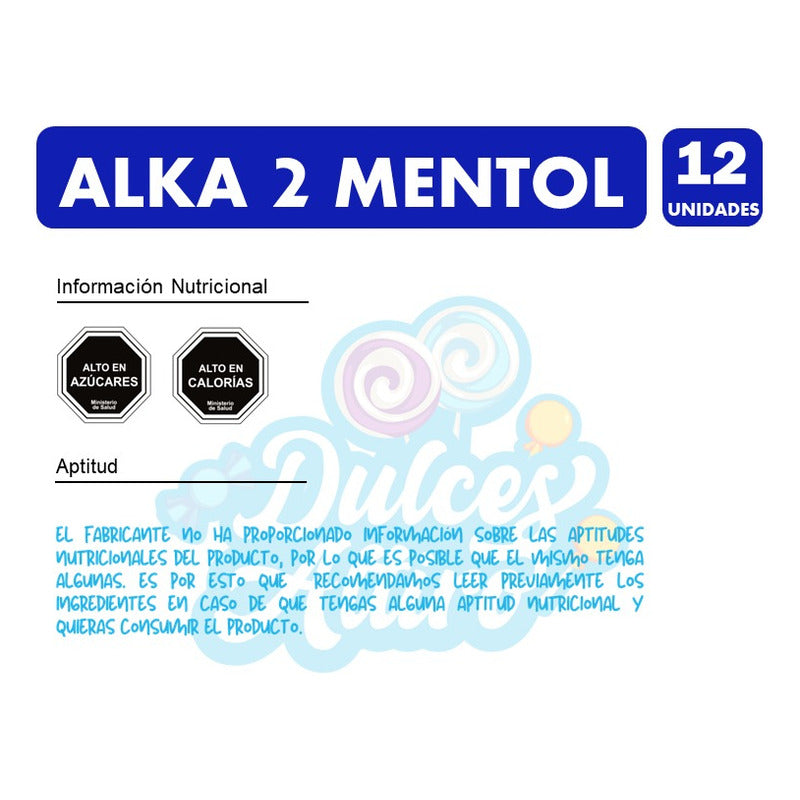 Caramelos Alka2 Sabor Mentol,eucalipto Y Menta(caja Con 12u)