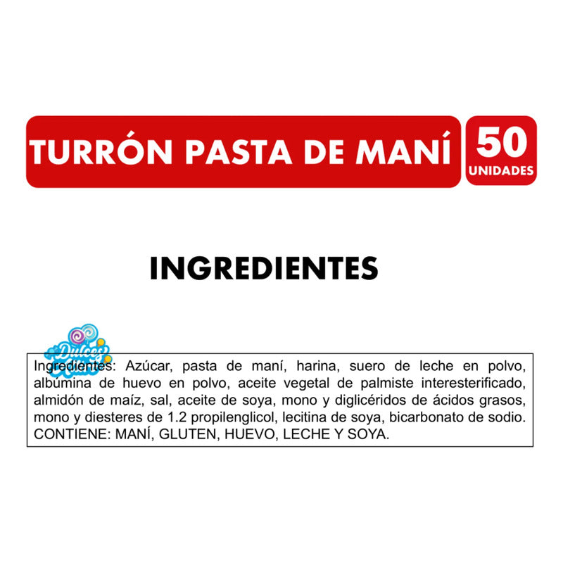 Turrón Oblea Con Pasta De Maní - Nevares (caja Con 50 Uni)