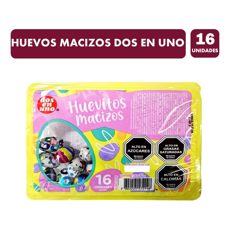 Huevos De Chocolate Dos En Uno - (bandeja 16 Unidades)