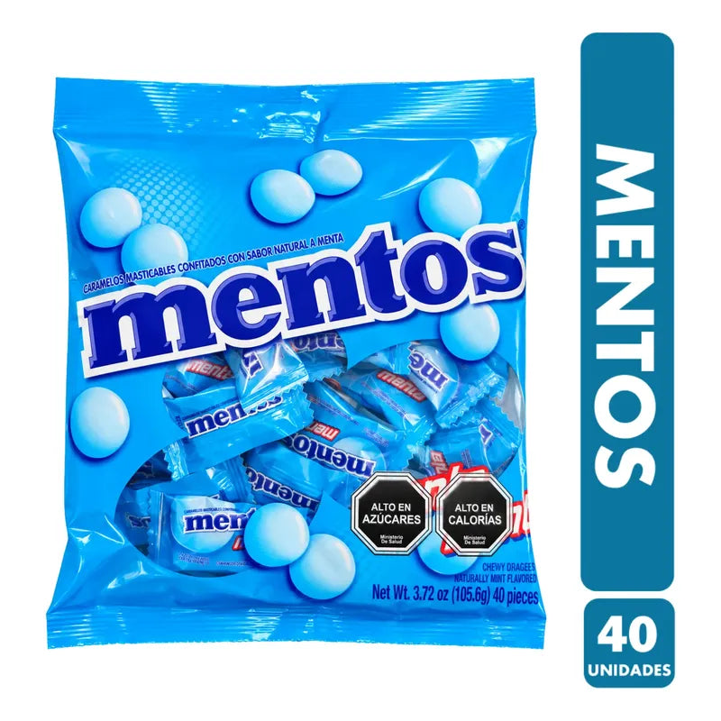Mentos Caramelos Masticables Sabor Menta (bolsa 40 Unidades)