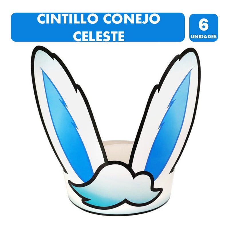 Cintillo De Pascua De Cartón Celeste Para Niño (pack De 6u)