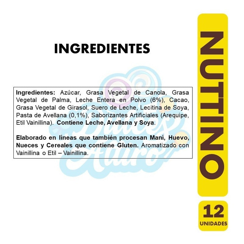 Nuttino De Colombina - Crema Sabor Chocolate(caja Con 12 Un)