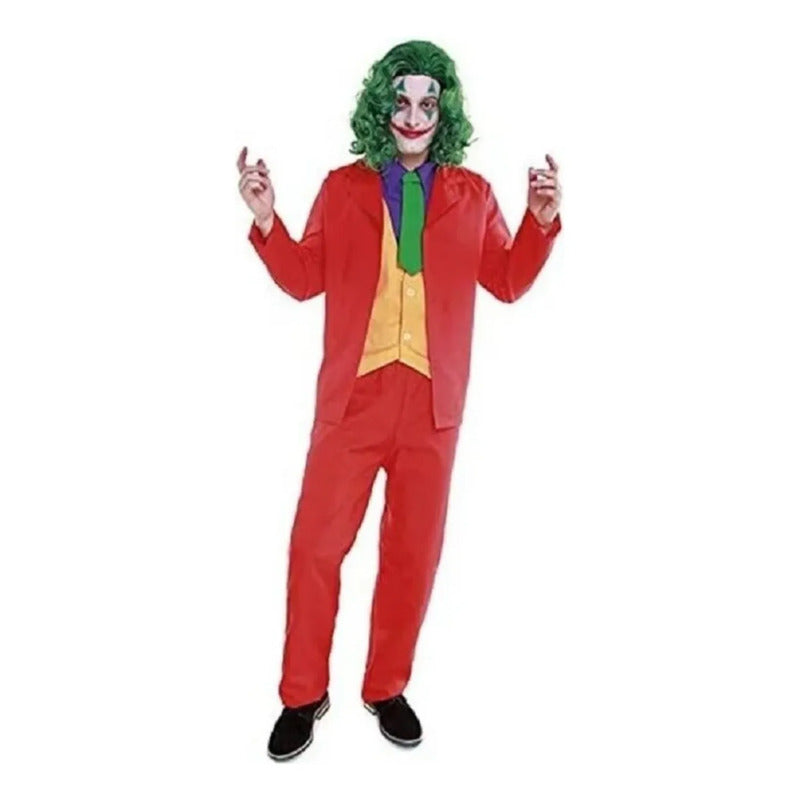 Disfraz Payaso Loco Traje Rojo Adulto Talla S Halloween Rojo S