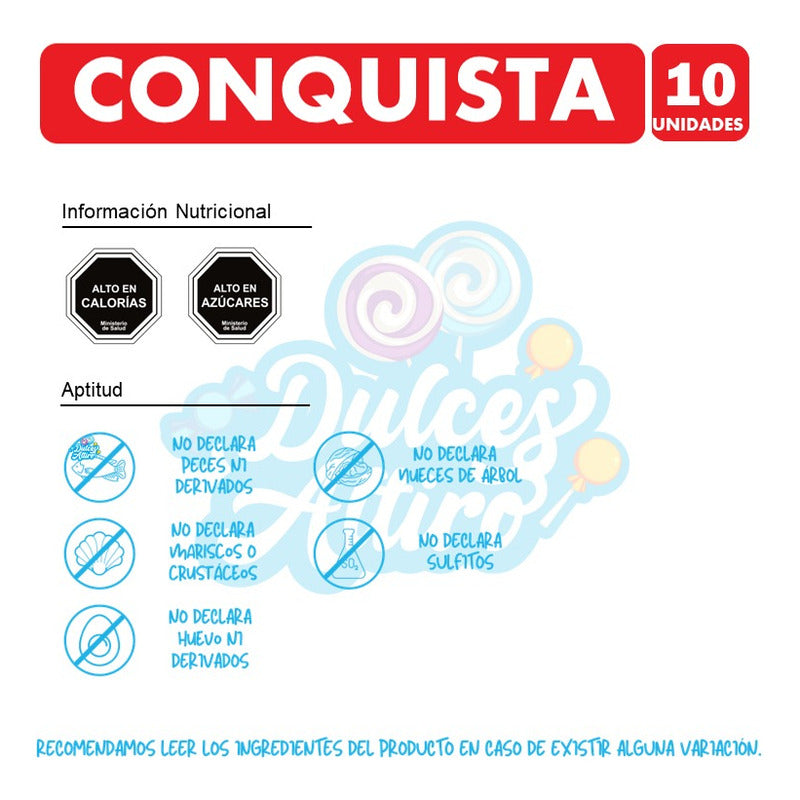 Galletas Conquista Para Colación De Arcor (pack Con 10uni)