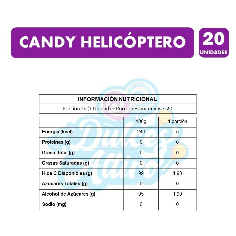 Caramelos Candy Helicóptero - Libre Se Sellos (20 Unidades)