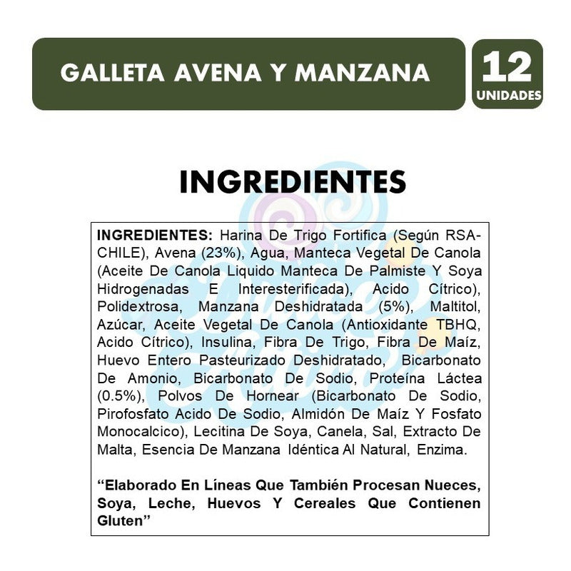 Caja Galletas Con Avena Y Manzanas (caja Con 12 Unidades)