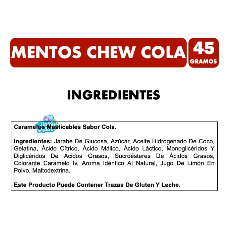 Caramelos Masticables Mentos Chew Sabor Cola (unitario)
