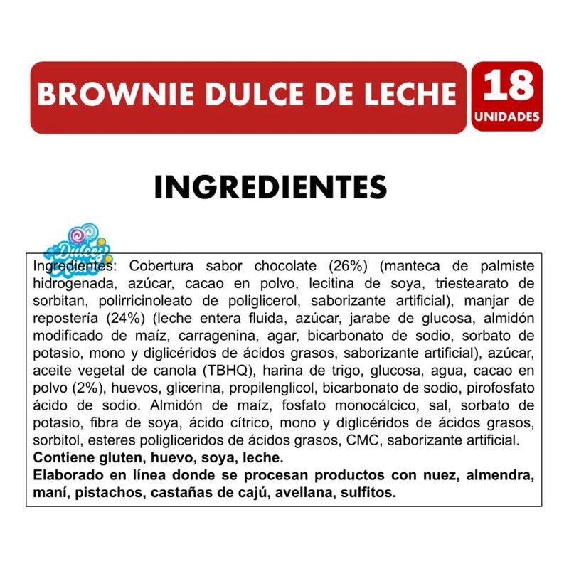 Brownie Nutra Bien Bizcocho Dulce De Leche (18 Unidades)