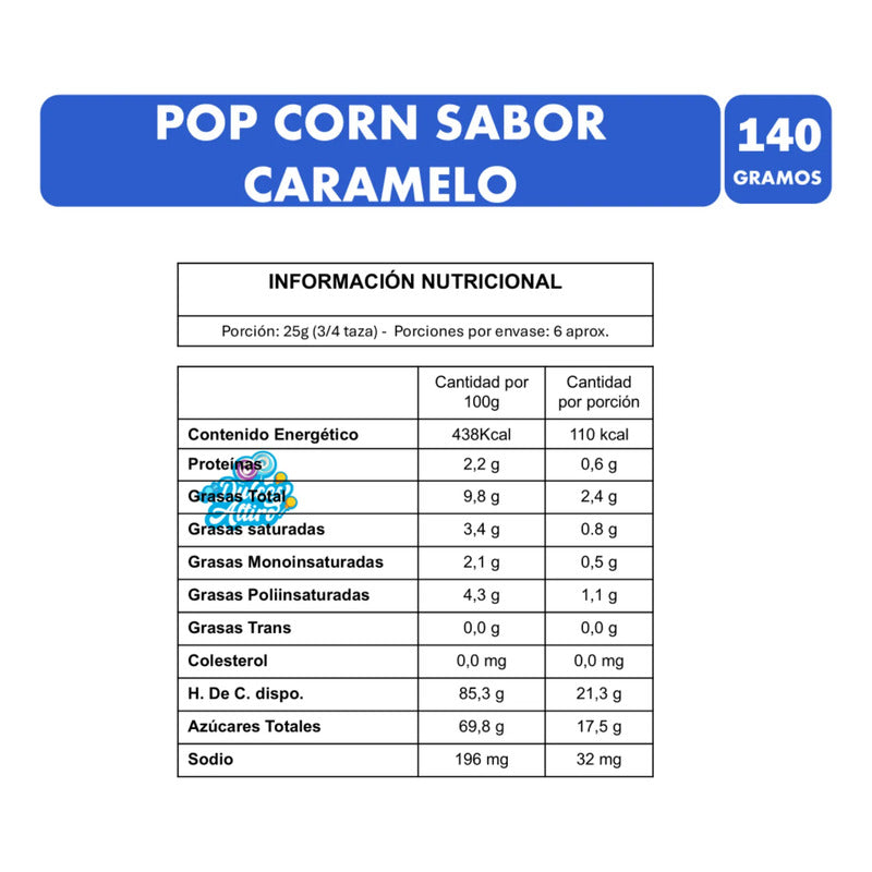 Pop Corn Palomitas De Maíz Sabor Caramelo Marco Polo (140g)