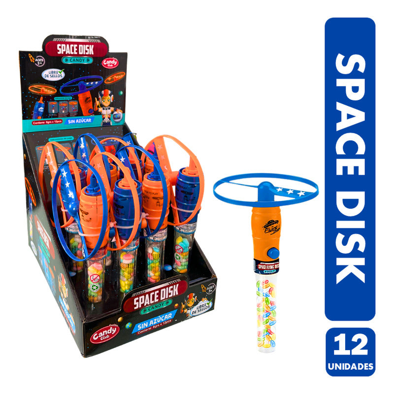 Dulces Candy Space Disk - Sin Azúcar Libre De Sellos (12 Un)