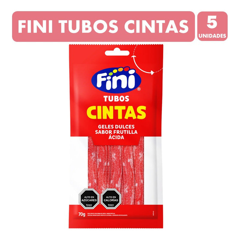 Cintas Frutilla Ácida De Fini - Gomitas (pack De 5 Unidades)