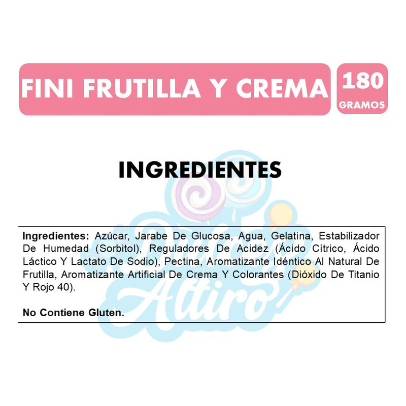 Fini Gomitas Con Sabor A Frutilla Y Crema  (contiene 180 Gr)