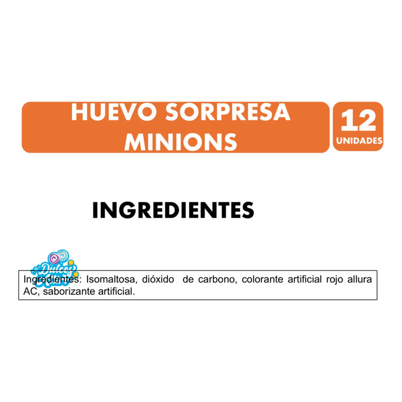 Huevo Sorpresa Minions Brickell Candy (display 12 Unidades)