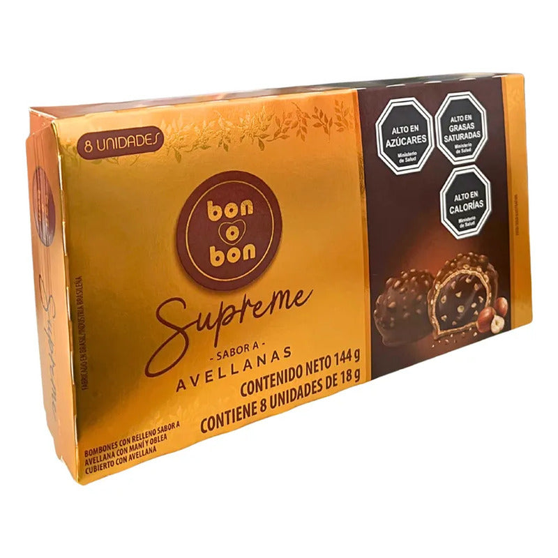 Bon O Bon Supreme - Oblea Con Avellanas Y Maní (caja 8 Uni)