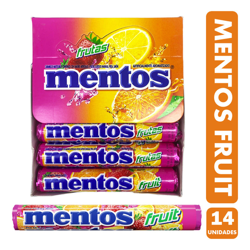 Mentos Sabor Frutas - Caramelos Masticables (caja Con 14 Un)