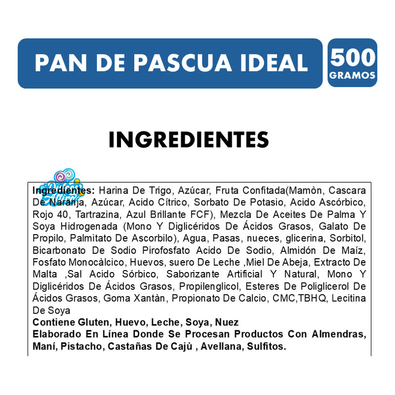 Pan De Pascua Con Frutas Confitadas Ideal (500 Gramos)