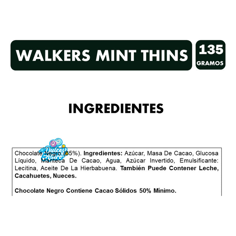 Mint Thins-tabletas Chocolate Relleno Crema De Menta 135 Gr