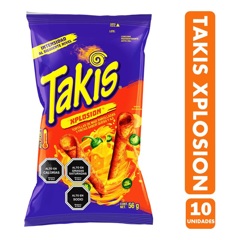 Takis Xplosion, Sabor Queso - Especial Colación (pack 10uni)