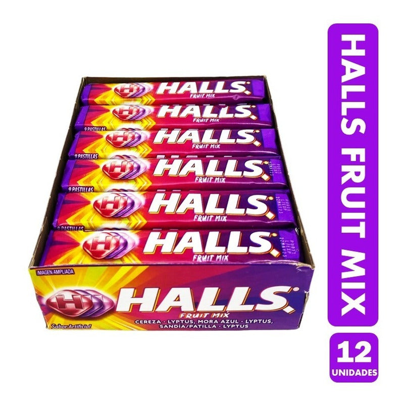 Halls Morado - Sabor Fruit Mix (caja Con 12 Unidades)