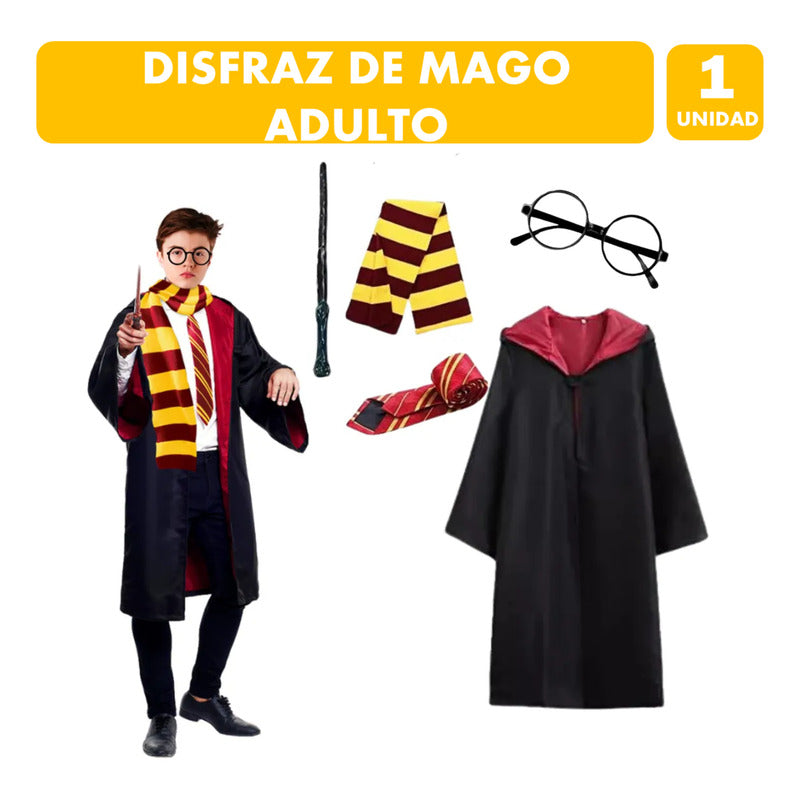 Traje De Mago Rojo Adulto Especial Fiesta De Disfraces L