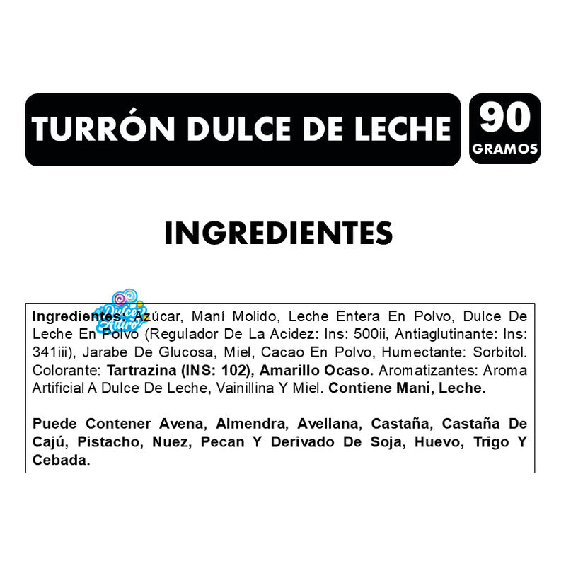 Turrón De Maní Dulce De Leche Valentte (barra Con 90 Gramos)