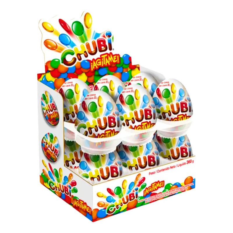Huevos De Chocolate Relleno Con Chubi (caja Con 12 Huevitos)