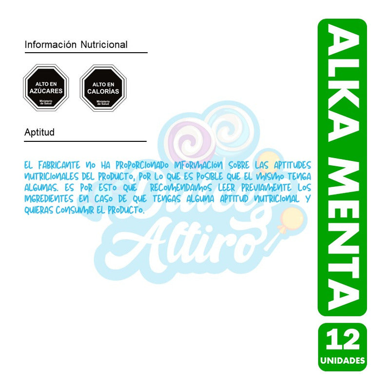 Alka Verde, Sabor Menta De Arcor - Display De 12 Unidades.