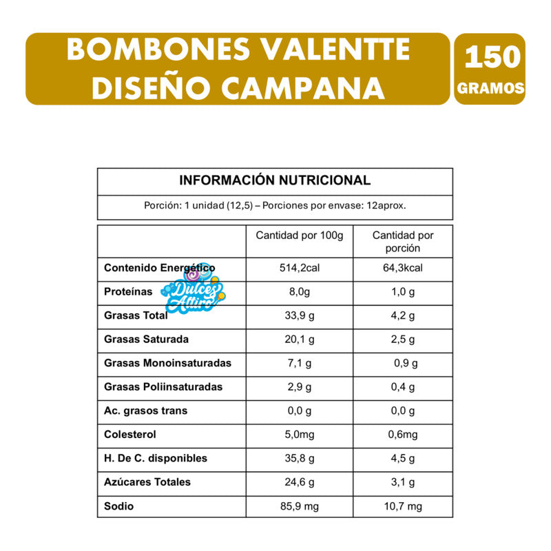 Bombones Valentte Diseño De Campana Especial Navidad (12 U)