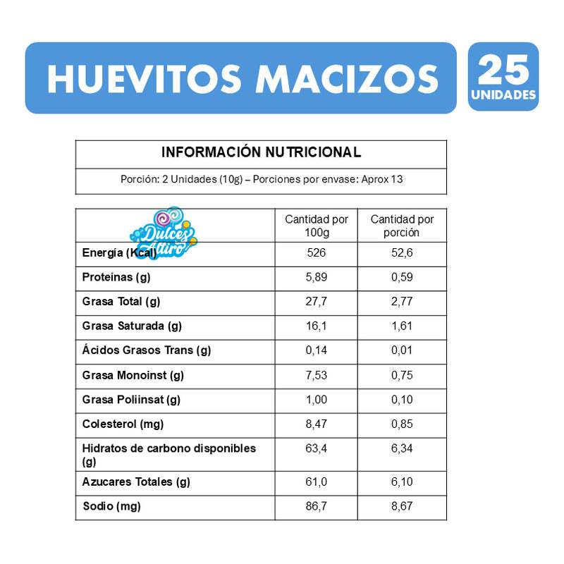 Huevitos De Chocolate Macizos De Colombina (bandeja 25 Uni)