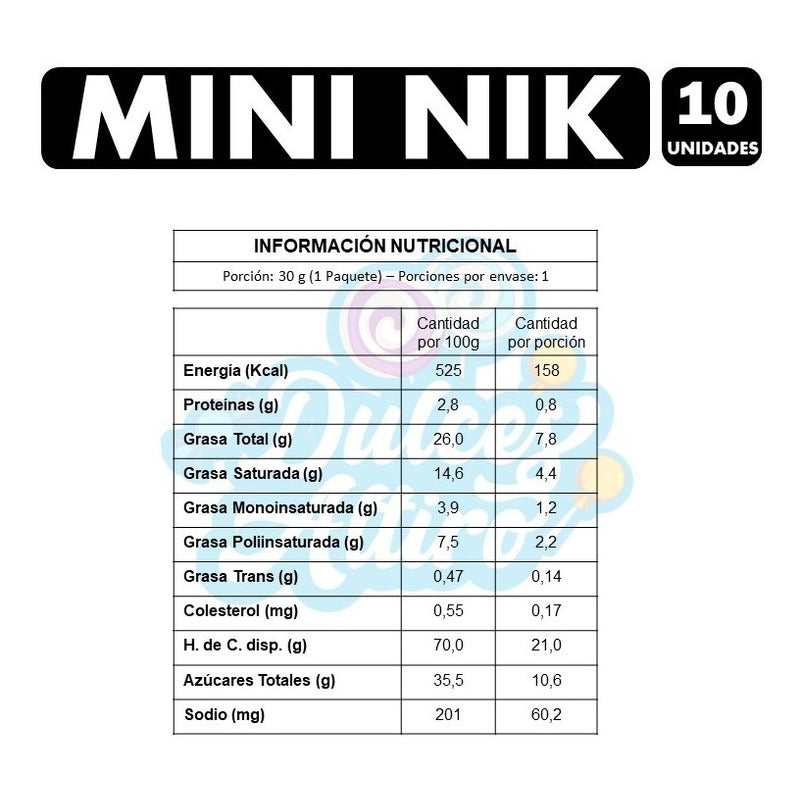 Mini Nik - Galletas De Costa Para Colación (pack De 10 Uni)
