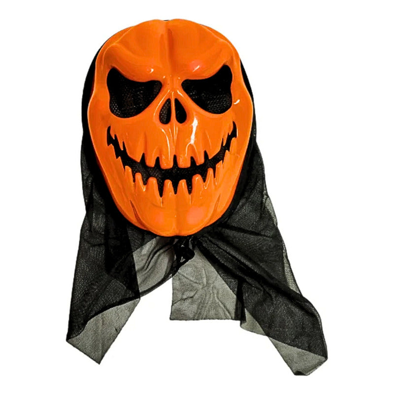 Máscara Sonrisa De Calabaza Color Naranja Especial Halloween