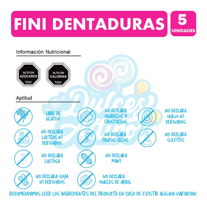 Gomitas Fini - Forma De Dientes - Bolsa De 90g (pack Con 5u)