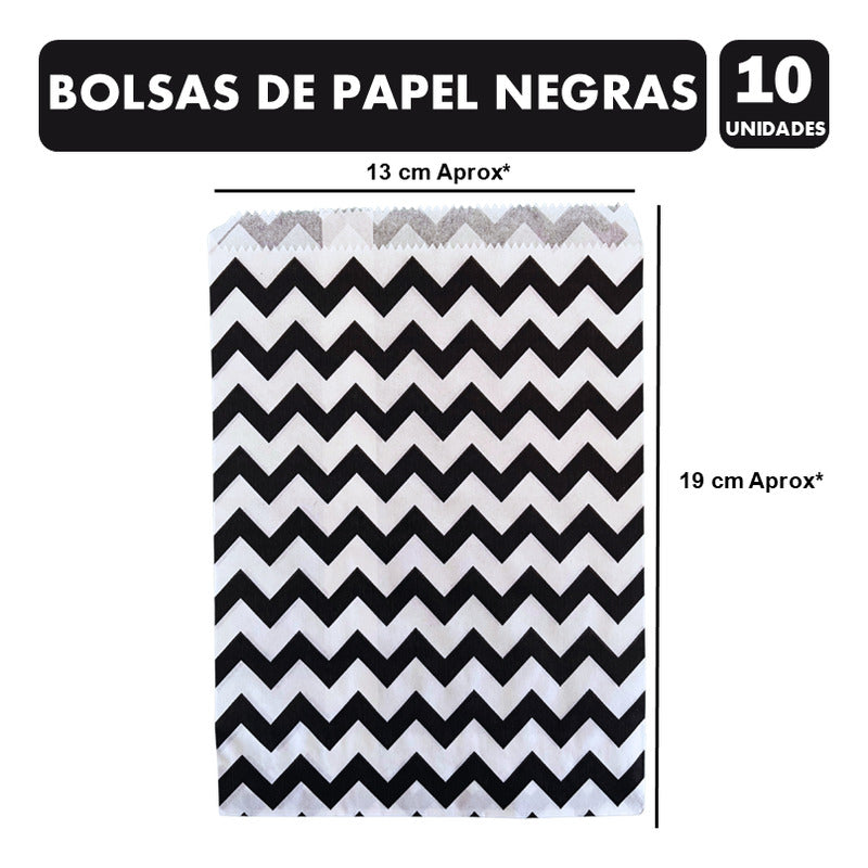Pack Cumpleaños Negro-blanco -adornos Accesorios Decoración