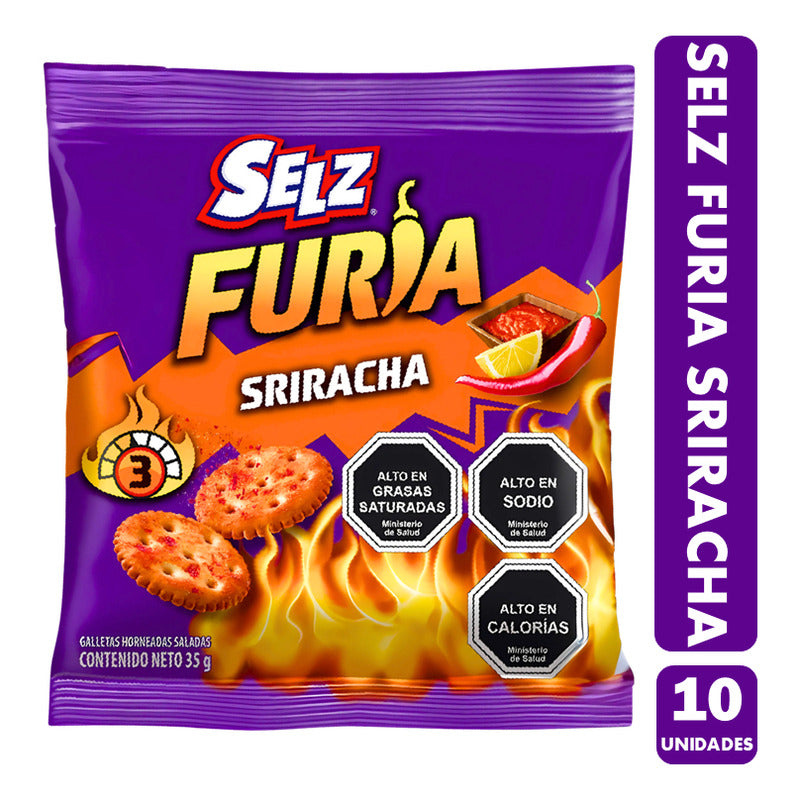 Galletas Selz Furia Sriracha - Edición Limitada (pack 10 Un)