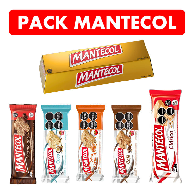 Mantecol Pack - Lingote Marmolado Coco Caramel Cafe Clásico