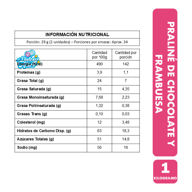 Bombones Pralines De Chocolate Y Frambuesa (bolsa 1 Kg)