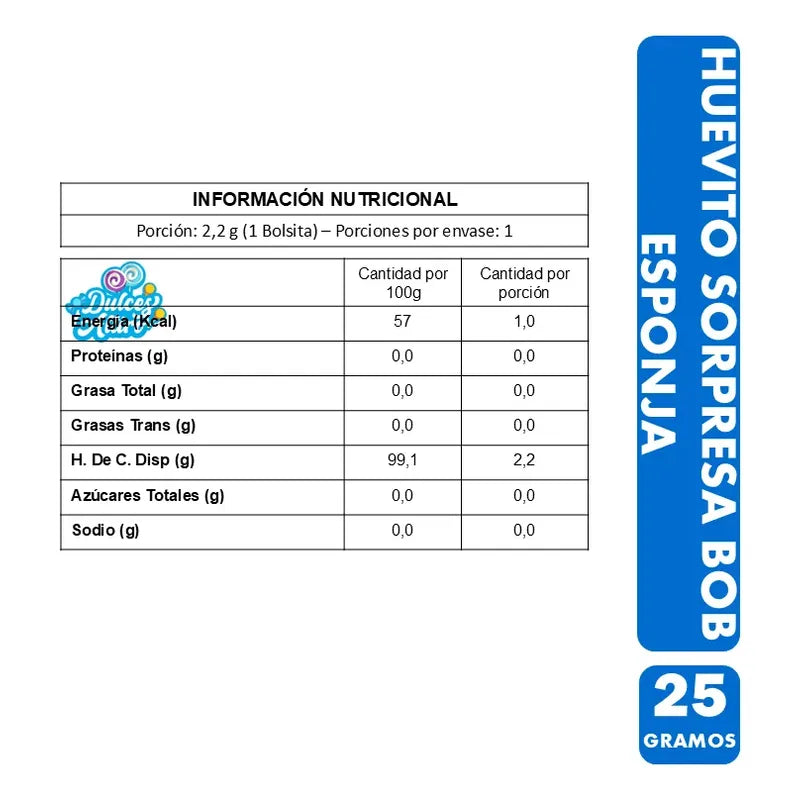 Huevo Sorpresa Bob Esponja Brickell Candy (unitario)