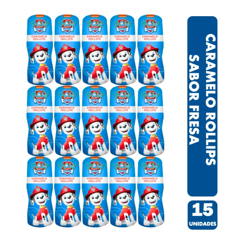 Caramelo Rollips Paw Patrol Fresa Sin Azúcar Caja 15 Uni