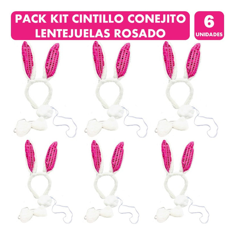 Pack Orejas/corbatín Lentejuelas De Pascua Paraniñas(pack6u)