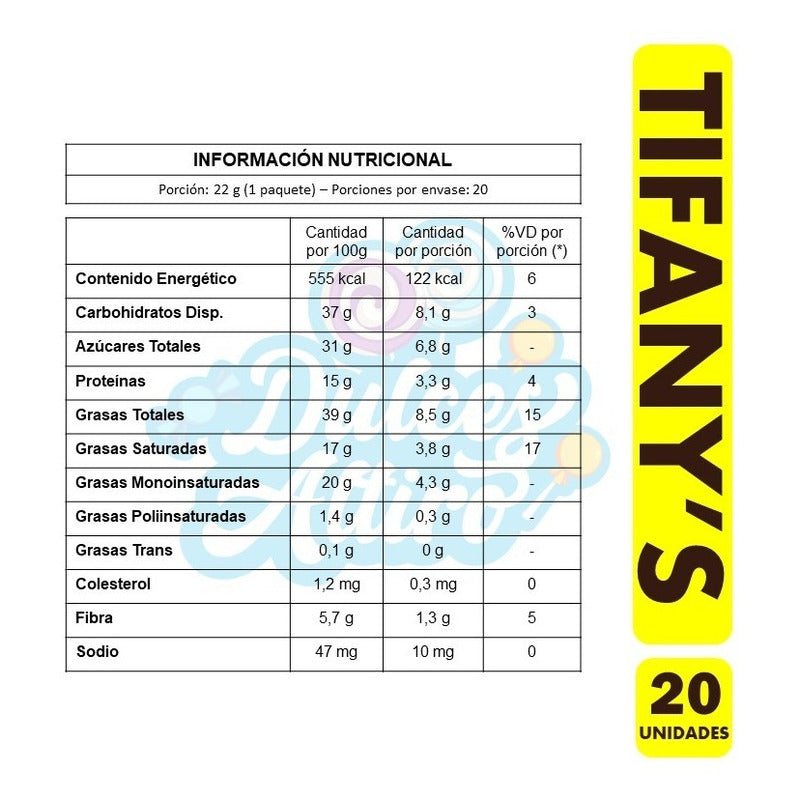 Tifany's - Maní Bañado En Chocolate (caja Con 20 Unidades)