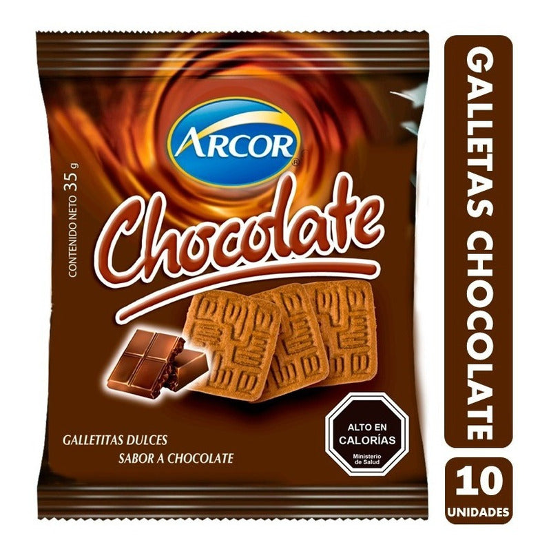 Galletas Colación, Sabor Chocolate - Pack 10un. De 35gr C/u.