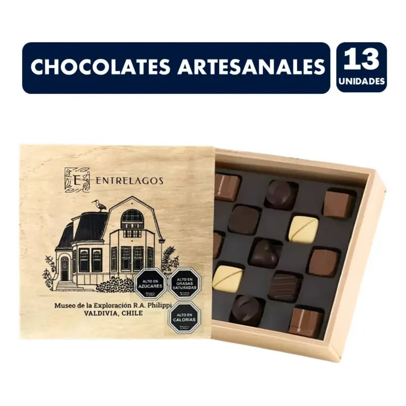 Caja De Bombones De Chocolates Surtidos Entre Lagos (13un)