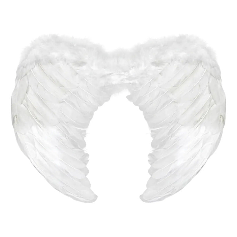 Alas De Ángel Pluma Blanco Especial Noche Halloween 60x45cm Blanco