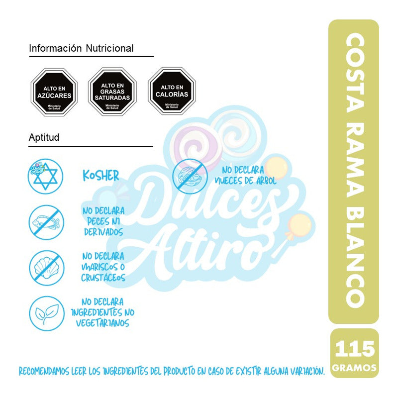 Costa Rama Blanco - Chocolate Blanco (caja Con 115g)