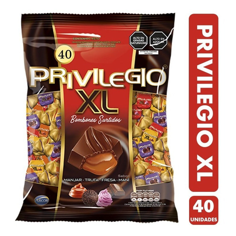 Bombones Privilegio Xl, Chocolate Relleno (bolsa Con 40 Uni)