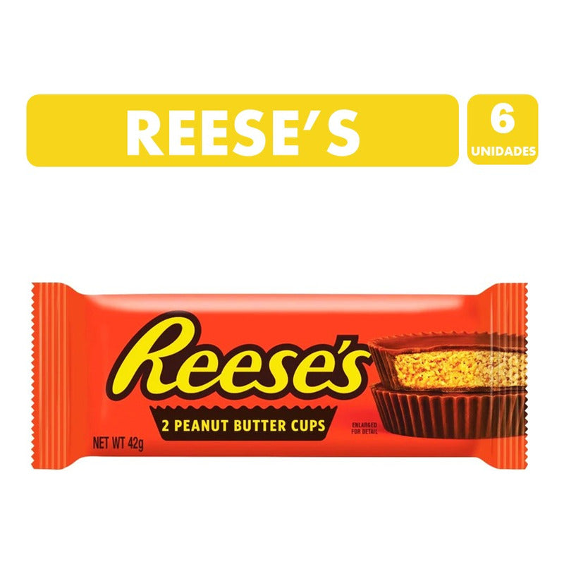 Reeses Sabor Maní - Clásico Envase Naranjo (pack Con 6 Un)