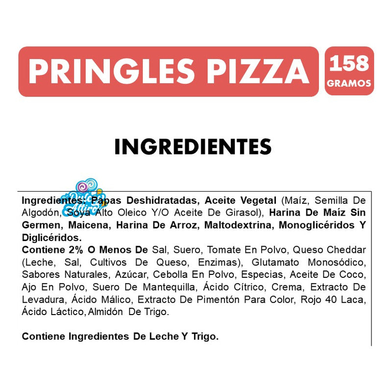 Pringles - Papas Fritas Sabor A Pizza (envase De 158gr)