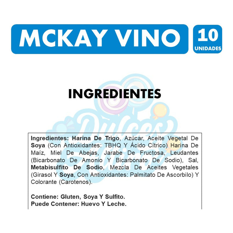 Galletas Mini De Vino Mckay- Para Colación  (pack Con 10uni)